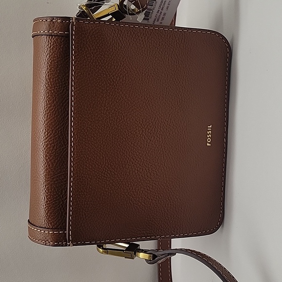 NWT Fossil Ainsley Small Flap Crossbody handbag Medium Brown Leather SHB3070210 - Picture 16 of 17